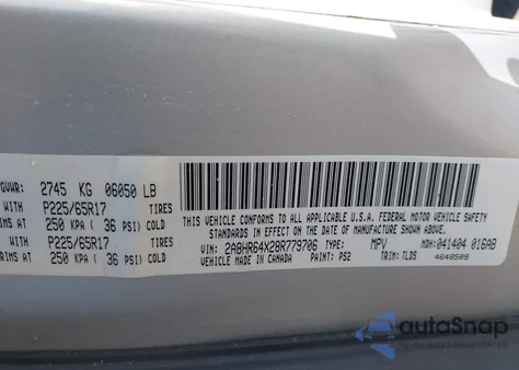 2008 Chrysler Town & Country Limited from USA, damaged, VIN 2A8HR64X28R779706